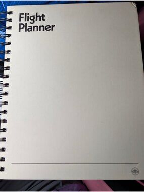 Flight Planner Spiral Notebook Business Class Design For Travel Organization